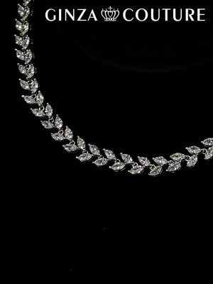 画像2: [アクセサリーセット]シルバー・ビジュー・ストーン・ネックレス・ピアス・アクセサリーセット[即日発送]