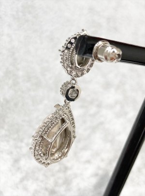 画像3: [ジュエリー][ピアス]シルバー×オーロラ・キラキラ・ドロップストーン・ゴージャス・スタッドピアス[即日発送]