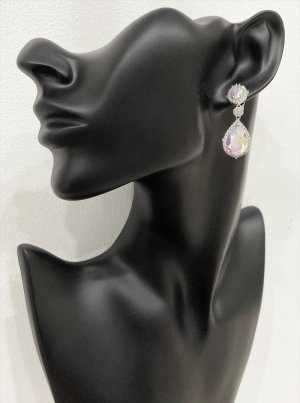 画像5: [ジュエリー][ピアス]シルバー×オーロラ・キラキラ・ドロップストーン・ゴージャス・スタッドピアス[即日発送]