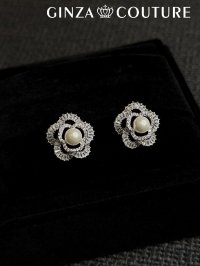 [ジュエリー][ピアス]シルバー・ストーン・パール・ゴージャス・スタッドピアス[即日発送]