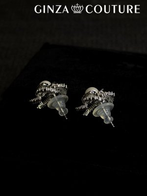 画像2: [ジュエリー][ピアス]シルバー・ストーン・パール・ゴージャス・スタッドピアス[即日発送]