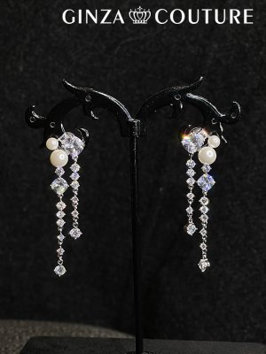 画像1: [ジュエリー][ピアス]シルバー・ゴールド・ストーン・パール・スタッドピアス[即日発送]