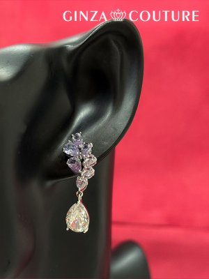 画像3: [ジュエリー][ピアス]シルバー×イエロー・シルバー×パープル・ストーン・揺れる・スタッドピアス[即日発送]