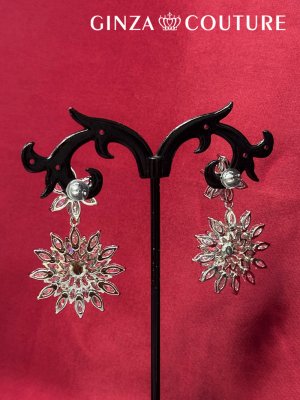 画像4: [ジュエリー][ピアス]ゴールド・シルバー・フラワーモチーフ・上品・ストーン・華やか・キラキラ・パーティー・ビジューピアス[即日発送]