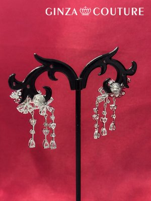 画像2: [ジュエリー][ピアス]シルバー×クリア・フラワーモチーフ・ビジュー・揺れる・キラキラ・スタッドピアス[即日発送]