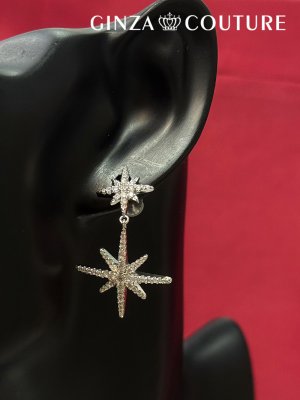 画像1: [ジュエリー][ピアス]シルバー・ゴールド・星モチーフ ストーン スタッドピアス[即日発送]