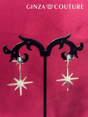 画像2: [ジュエリー][ピアス]シルバー・ゴールド・星モチーフ ストーン スタッドピアス[即日発送]