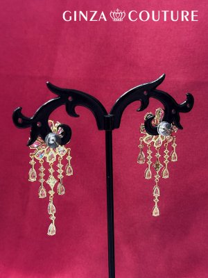 画像4: [ジュエリー][ピアス]シルバー・ゴールド・ストーン・フラワーモチーフ・ビジューピアス[即日発送]