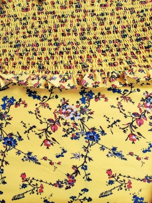 画像7: [送料無料][SETTAN]ホワイト・イエロー・花柄・カラフル・ティアードフリル・シフォン・プチハイネック・マキシワンピ・ミディアムワンピース・ドレス[即日発送][大きいサイズあり]