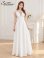 画像5: [送料無料][SETTAN]ホワイト・ネイビー・ロイヤルブルー・ワンカラー・レース・シアー・Vネック・ノースリーブ・Aライン・ロングドレス[即日発送][大きいサイズあり] (5)