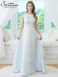 [送料無料][SETTAN]ブルー・ピンク×シルバー・ネイビー・ピンク×ゴールド・花柄・ラメ・ノースリーブ・フレア・Aライン・ロングドレス[即日発送][大きいサイズあり]