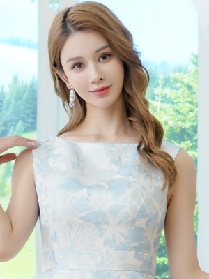 画像10: [送料無料][SETTAN]ピンク×シルバー・ブルー・ネイビー・花柄・ラメ・ノースリーブ・フレア・Aライン・ロングドレス[即日発送][大きいサイズあり]