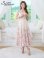 画像5: [送料無料][SETTAN]プリント・ボートネック・ノースリーブ・ウエストタック・花柄・フレア・Aライン・ミディアムドレス[即日発送][大きいサイズあり] (5)
