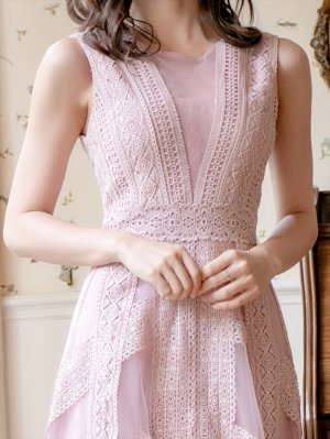 画像14: [送料無料][SETTAN]ブラック・ホワイト・ピンク・ワインレッド・レース・チュール・ノースリーブ・イレギュラーヘム・インナーミニ・ロングドレス[即日発送][大きいサイズあり]