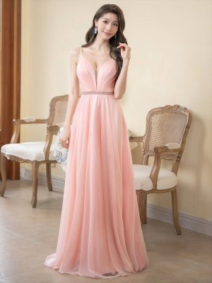 画像11: [送料無料][SETTAN]イエロー・ピンク・キャミソール・スリット・ラメ生地・Aライン・プリンセス・ロングドレス[即日発送][大きいサイズあり]