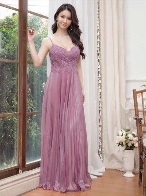 画像15: [送料無料][SETTAN]ホワイト・グリーン・パープル・キャミソール・プリーツ・レース・ビーズ・シアー・エレガント・ロングドレス[即日発送][大きいサイズあり]