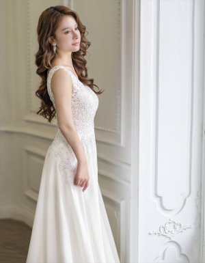 画像11: [送料無料][SETTAN]ネイビー・ホワイト・ベージュ・ワインレッド・ロイヤルブルー・エレガント・レース・金糸・ラインストーン・シアー・Aライン・ロングドレス[即日発送][大きいサイズあり]