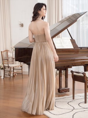 画像13: [送料無料][SETTAN]ロイヤルブルー・グリーン・ベージュ・ホワイト・ホルターネック・ラメ・プリーツ・ロングドレス[即日発送][大きいサイズあり]