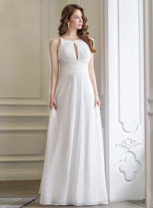 画像6: [送料無料][SETTAN]ホワイト・イエロー・レッド・ワンカラー・シフォン・胸元カット・ラインストーン・キャミソール・エレガント・Aライン・ロングドレス[即日発送][大きいサイズあり]