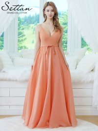 [送料無料][SETTAN]オレンジ・アンゴラレッド・グリーン・ホワイト・シフォン・ワンカラー・キャミソール・リボンベルト・Aライン・フレア・ロングドレス[即日発送][大きいサイズあり]