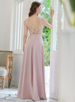 画像9: [送料無料][SETTAN]アイボリー・ピンク・ワインレッド・ネイビー・刺繍・セクシー・シースルー・Aライン・ロングドレス[即日発送][大きいサイズあり]