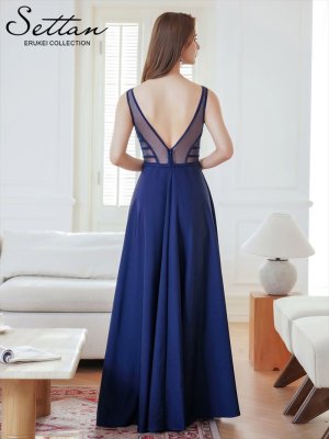 画像19: [送料無料][SETTAN]アイボリー・ピンク・ワインレッド・ネイビー・刺繍・セクシー・シースルー・Aライン・ロングドレス[即日発送][大きいサイズあり]