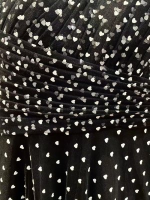 画像7: [送料無料][SETTAN]ピンク×ホワイト・ブラック×ホワイト・ワンショルダー・ハートドット・チュールレース・ハイウエスト・Aライン・ロングドレス[即日発送][大きいサイズあり]