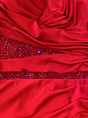 画像6: [送料無料][SETTAN]ロイヤルブルー・レッド・ サテン・ストレッチ・ラインストーン・シアー・キャミソール・ギャザー・スリット・タイト・マーメイド・ロングドレス[即日発送][大きいサイズあり]