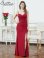 画像2: [送料無料][SETTAN]レッド・ロイヤルブルー・ サテン・ストレッチ・ラインストーン・シアー・キャミソール・ギャザー・スリット・タイト・マーメイド・ロングドレス[即日発送][大きいサイズあり] (2)