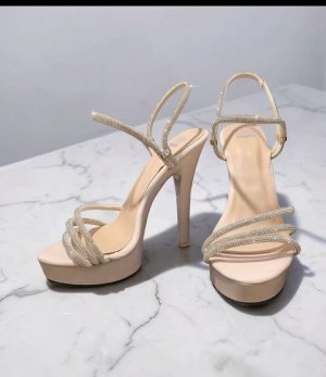 画像3: [ニュースソース][news]ベージュ・グレー・ブラック・２way・アンクルストラップ・ラインストーン・厚底・14cmヒール・サンダル[即日発送]