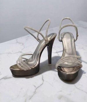 画像5: [ニュースソース][news]ベージュ・グレー・ブラック・２way・アンクルストラップ・ラインストーン・厚底・14cmヒール・サンダル[即日発送]