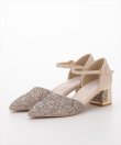 画像5: [haremode]シルバー・ベージュ・ブラック・グリッター・チャンキーヒール・5cm・アンクルストラップ・パンプス[即日発送] (5)