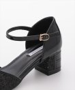 画像16: [haremode]シルバー・ベージュ・ブラック・グリッター・チャンキーヒール・5cm・アンクルストラップ・パンプス[即日発送] (16)