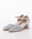 画像1: [haremode]シルバー・ベージュ・ブラック・グリッター・チャンキーヒール・5cm・アンクルストラップ・パンプス[即日発送] (1)