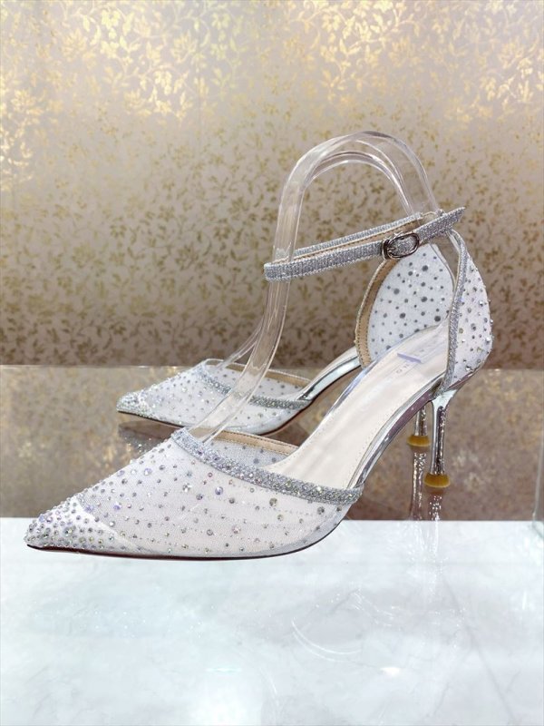 画像19: [送料無料][COMEX][Platino deux]プラチナドゥ・ゴールド・ブラック・シルバー・チュール・ラメ・ラインストーン・ポインテッドトゥ・アンクルストラップ・8cm・パンプス[即日発送] (19)