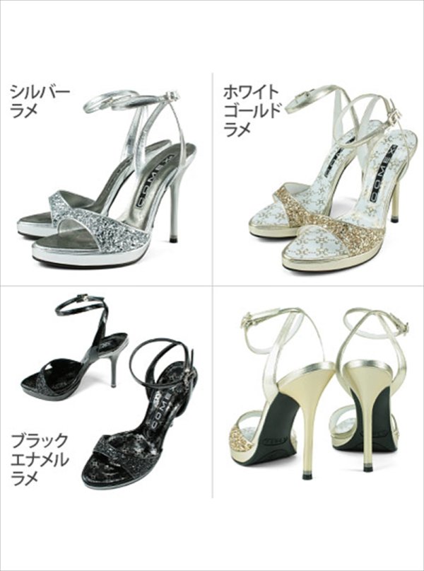 画像9: [送料無料][comex]シルバー・ゴールド・ブラック・ピンヒール・アンクルストラップ・12cm・ハイヒール・ラメ・サンダル[大きいサイズあり] (9)