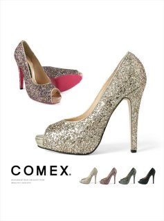 COMEX ブラック×シルバー グリッターハイヒール 13cm COMEX ブラック×シルバー グリッターハイヒール 13cm - メルカリ