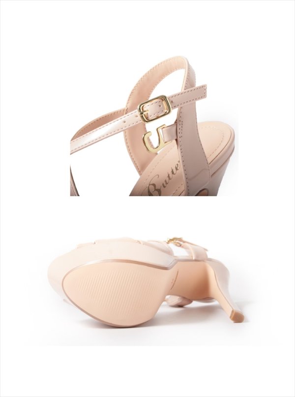 画像9: [送料無料][COMEX]ピンクベージュ・ホワイト・シルバー・ブラック・ピンヒール・プラットフォーム・甲ストラップ・オープントゥ・ハイヒール・厚底・16cmヒール・ストラップ・サンダル[大きいサイズあり] (9)