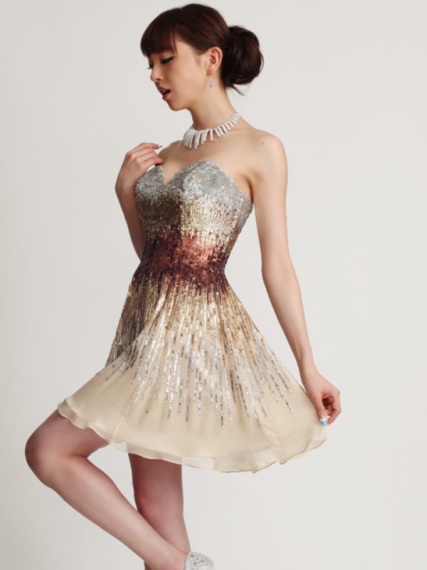 画像4: [送料無料][ERUKEI]シルク・ベア・Ａライン・ミニドレス・ワンピース[即日発送][大きいサイズあり] (4)