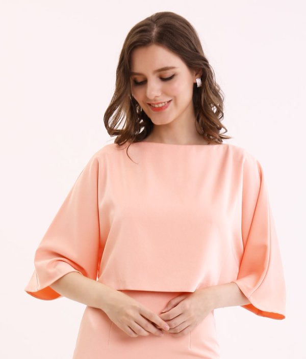 画像10: [送料無料][ERUKEI]ピンク・ブルー・ブラウン・シンプル・無地・レイヤード・ドルマンスリーブ・七分袖・タイト・ミニドレス・ワンピース[即日発送][大きいサイズあり] (10)