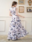 画像9: [送料無料][GINZA COUTURE]グリーン・ピンク・花柄・プリント・ノースリーブ・Aライン・ハイウエスト・ロングドレス [即日発送][大きいサイズあり] (9)