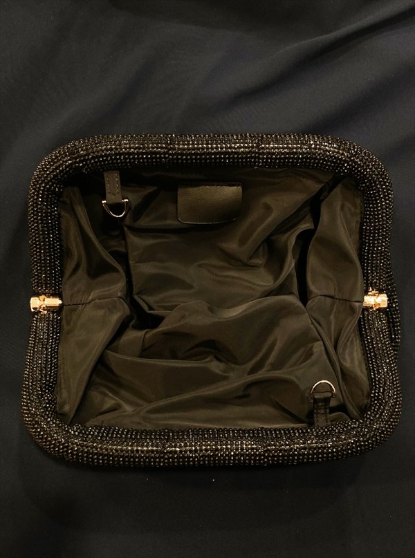 画像4: [送料無料][ERUKEI]シルバー・ゴールド・ブラック・オーロラ・キラキラ・ ストーン・チェーン・ショルダー・クラッチ・2way・バッグ[即日発送] (4)