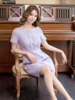 画像20: [送料無料][GINZA COUTURE]グリーン・ホワイト・ブラック・パープル・パールボタン・半袖・ツイード・ミニドレス・ワンピース[即日発送][大きいサイズあり] (20)