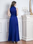 画像3: [送料無料][GINZA COUTURE]ロイヤルブルー・ブルー・ピンク・レッド・ラベンダー・パープル・イエロー・首元フリル・シンプル・ウエストマーク・マキシ・ノースリーブ・Aライン・ロングドレス[即日発送][大きいサイズあり] (3)