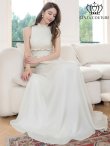 画像6: [送料無料][GINZA COUTURE]ホワイト・ロイヤルブルー・ブルー・ピンク・レッド・ラベンダー・パープル・ワインレッド・首元フリル・シンプル・エストマーク・マキシ・ノースリーブ・Aライン・ロングドレス[即日発送][大きいサイズあり] (6)