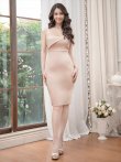 画像11: [送料無料][GINZA COUTURE]ブルー・ピンク・ワインレッド・スクエアネック・シンプル・タイト・ミディアムドレス・ワンピース[即日発送][大きいサイズあり] (11)