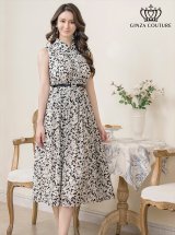 【新品タグ付き】銀座クチュール　ドット柄ミディアムワンピース エルケイ（ERUKEI）直営】のドレス通販ショップ｜銀座クチュール