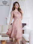 画像8: [送料無料][GINZA COUTURE]ブルー・ピンク・フレンチ・フリルスリーブ・総レース・Aライン・ミディアムドレス・ワンピース[即日発送][大きいサイズあり] (8)