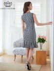 画像3: [送料無料][GINZA COUTURE]ホワイト×ブラック・千鳥格子・チェック・ツイード・パイピング・ノースリーブ・マーメイド・シンプル・ミディアムドレス・ワンピース[即日発送][大きいサイズあり] (3)