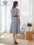 画像3: [送料無料][GINZA COUTURE]ホワイト×ブラック・千鳥格子・チェック・ツイード・ノースリーブ・Aライン・ミディアムドレス・ワンピース[即日発送][大きいサイズあり] (3)